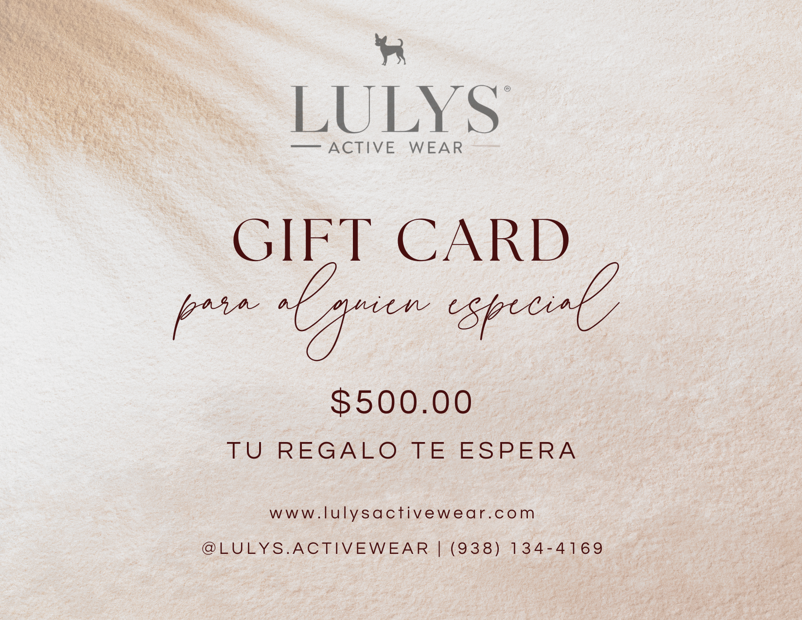 Tarjeta de regalo $500.00 MXN