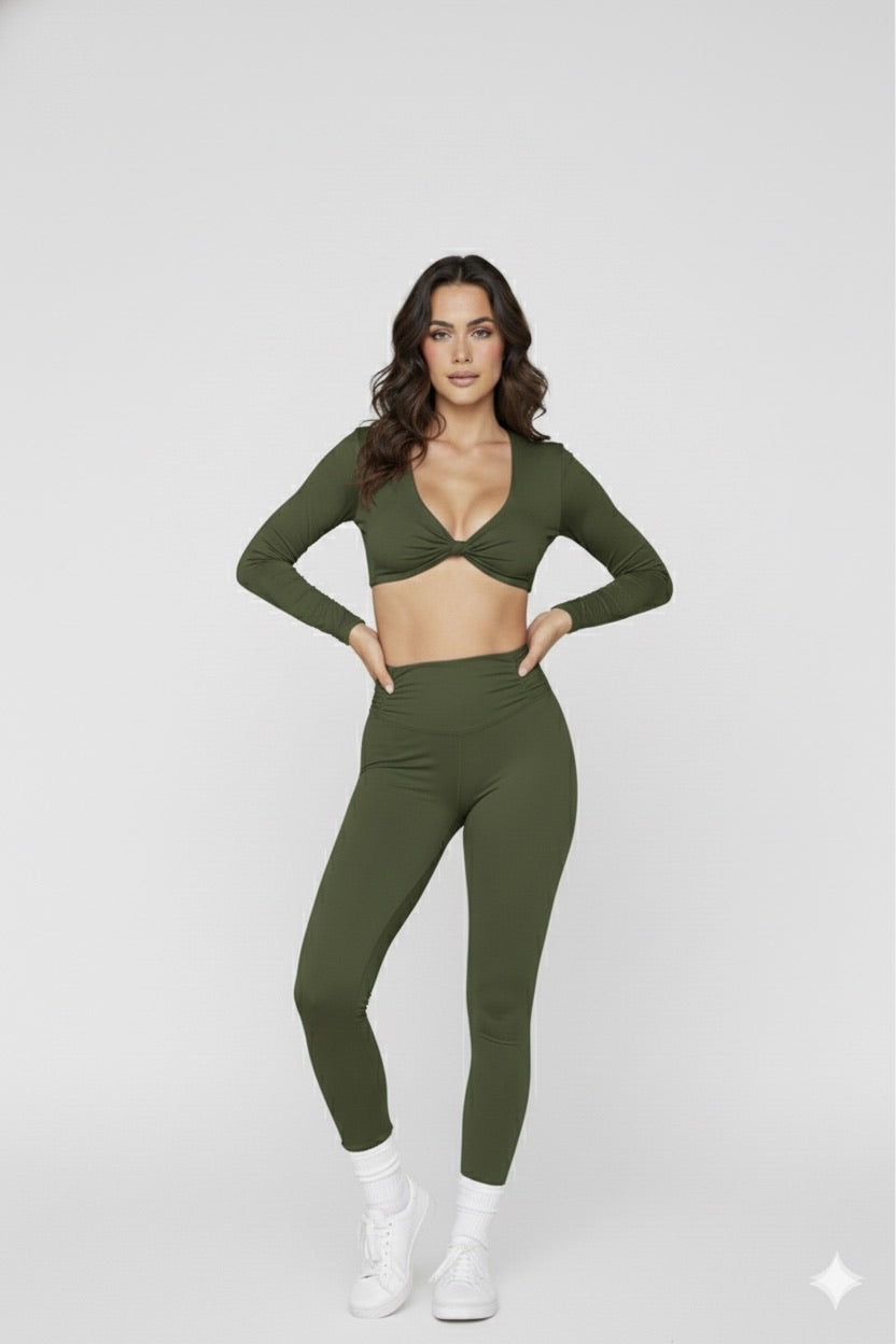 Ruched longe set Militar
