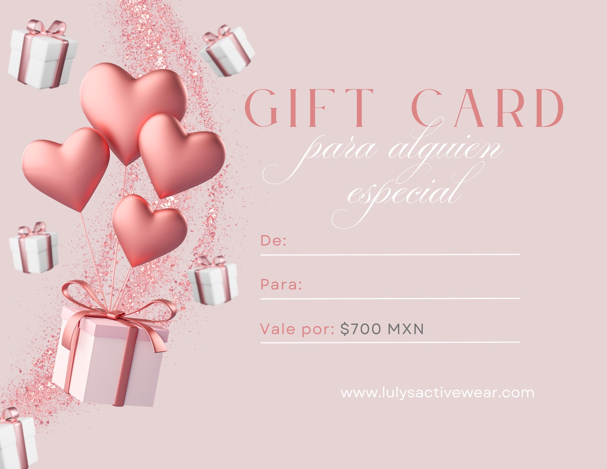 Tarjeta de regalo $700.00 MXN