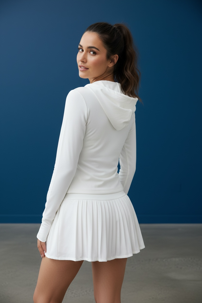 Court Pleats Set White