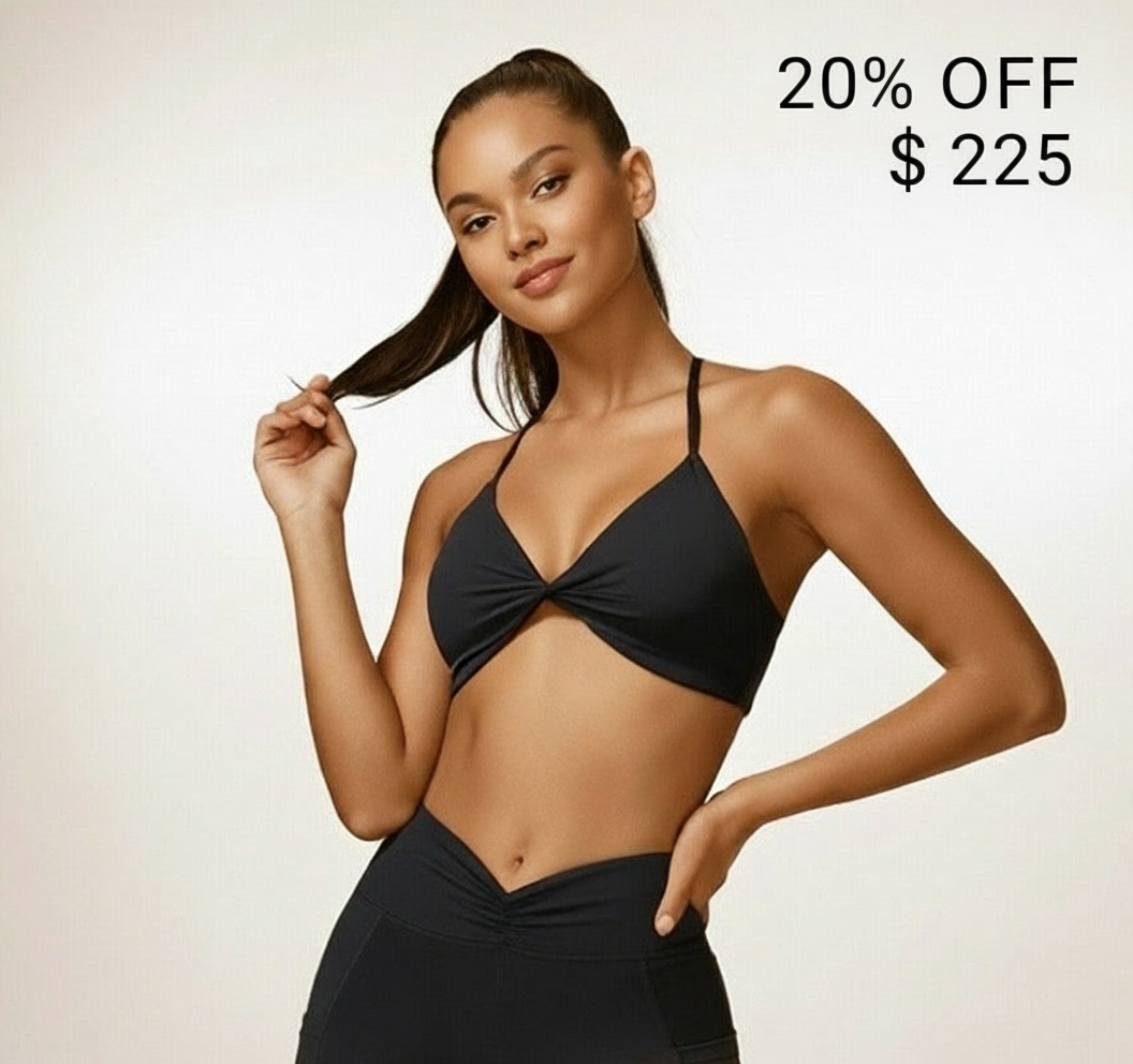 Twist Halter Top Black