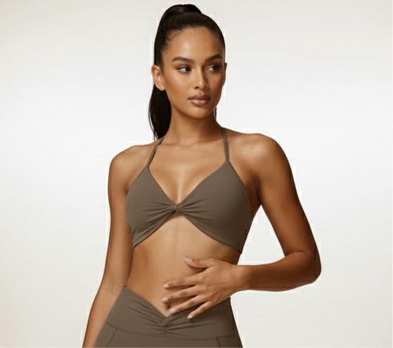 Twist Halter Top Coffee