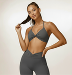 Twist Halter Top Grey