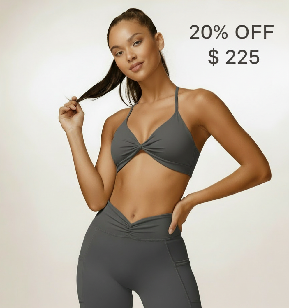Twist Halter Top Grey