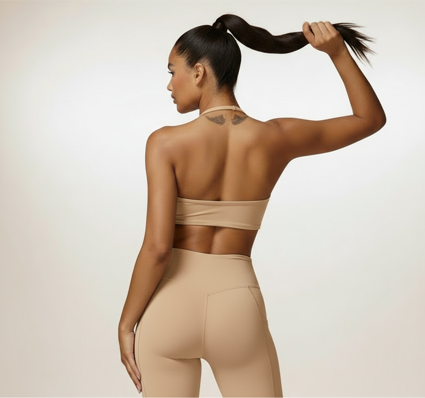 Twist Halter Top Beige