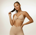Twist Halter Top Beige