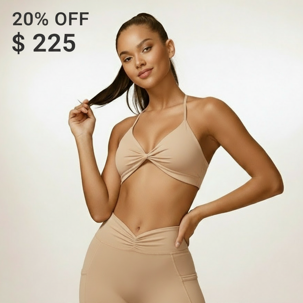 Twist Halter Top Beige