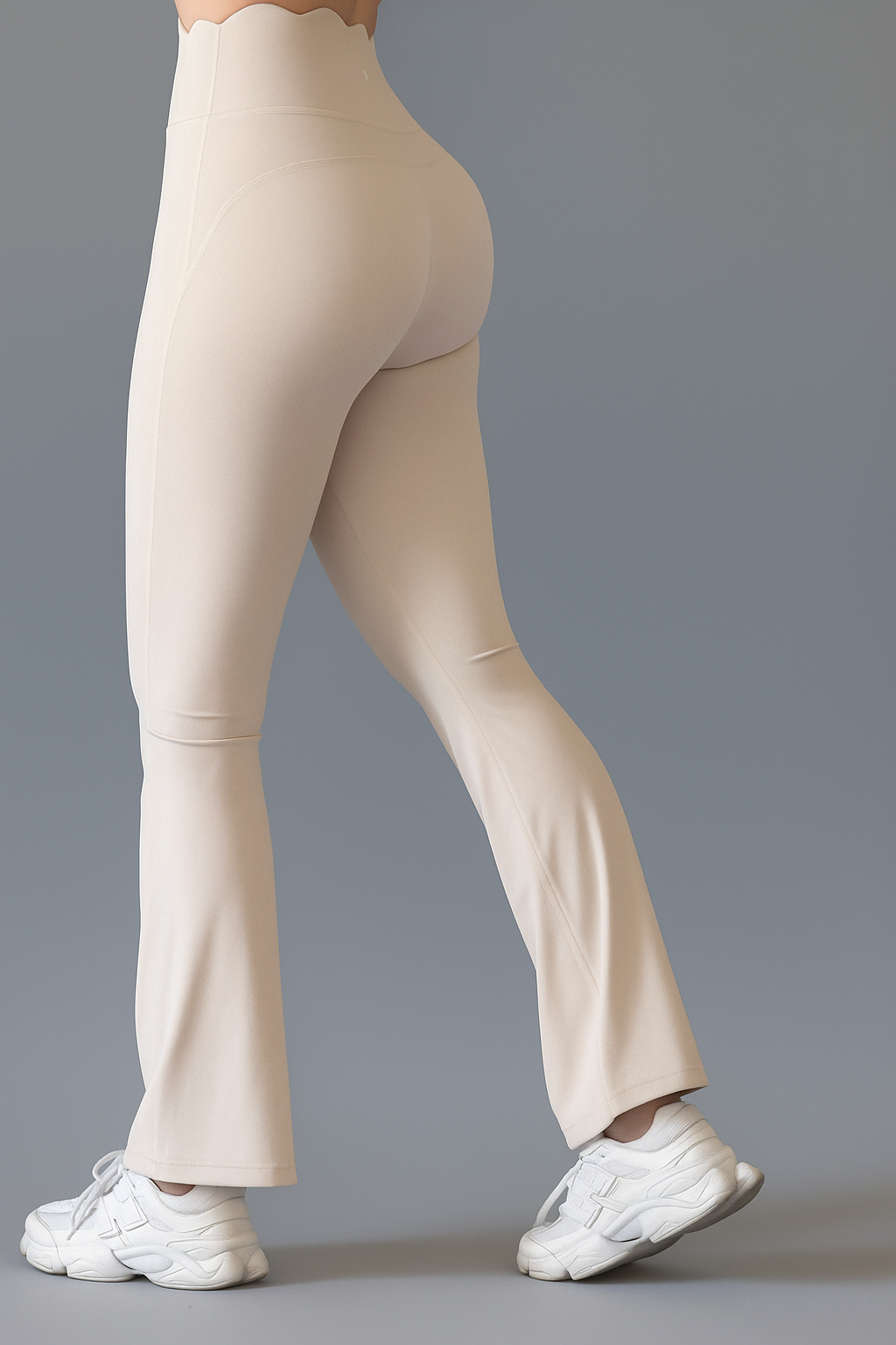 White/Beige  Waves Flare