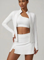 Asymmetric Slim Jacket Pearl