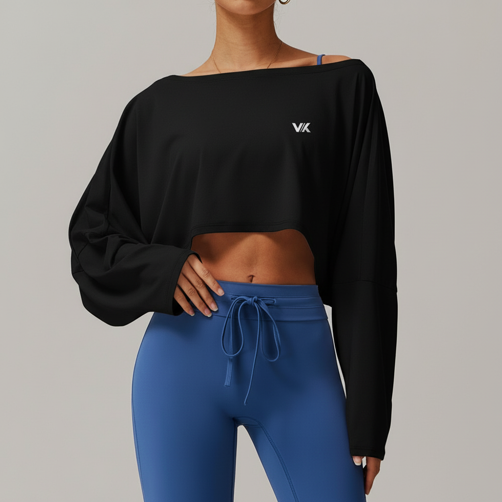 Effortless Layer Crop Black